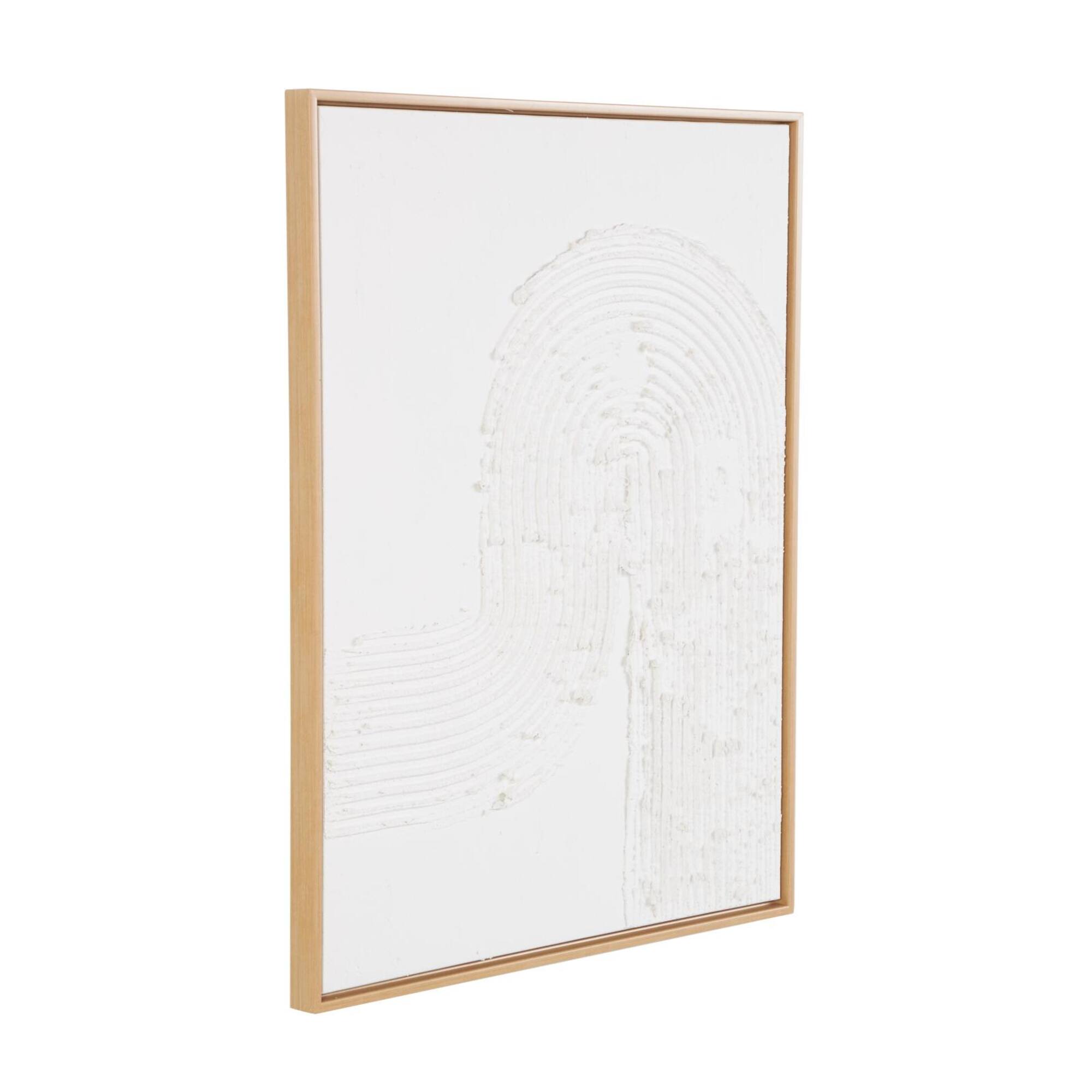 24" x 32" White Canvas Framed Wall Art